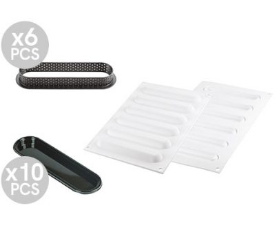 Set TARTE RING OBLONG 146x34mm/kalup 132x21mm + 6 prstenova