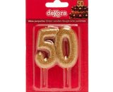 Rođendanska svječica gliter broj zlatni 8cm br.50