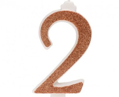 Rođendanski broj gliter zlatni 13cm br.2