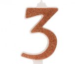 Rođendanski broj gliter zlatni 13cm br.3