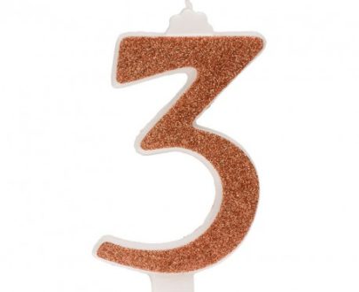 Rođendanski broj gliter zlatni 13cm br.3