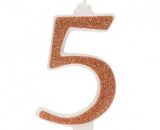 Rođendanski broj gliter zlatni 13cm br.5