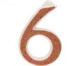 Rođendanski broj gliter zlatni 13cm br.6