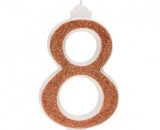 Rođendanski broj gliter zlatni 13cm br.8