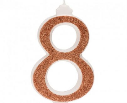 Rođendanski broj gliter zlatni 13cm br.8