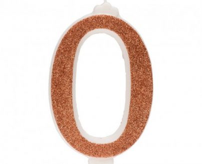 Rođendanski broj gliter zlatni 13cm br.0